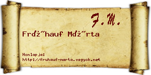 Frühauf Márta névjegykártya